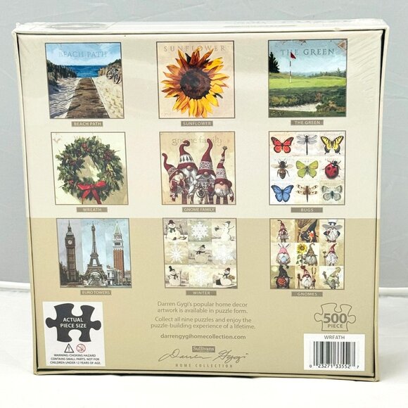 Sullivans Darren Gygi 500 Piece Wreath Puzzle 18x18 Jigsaw Art Home Collection - Picture 2 of 5